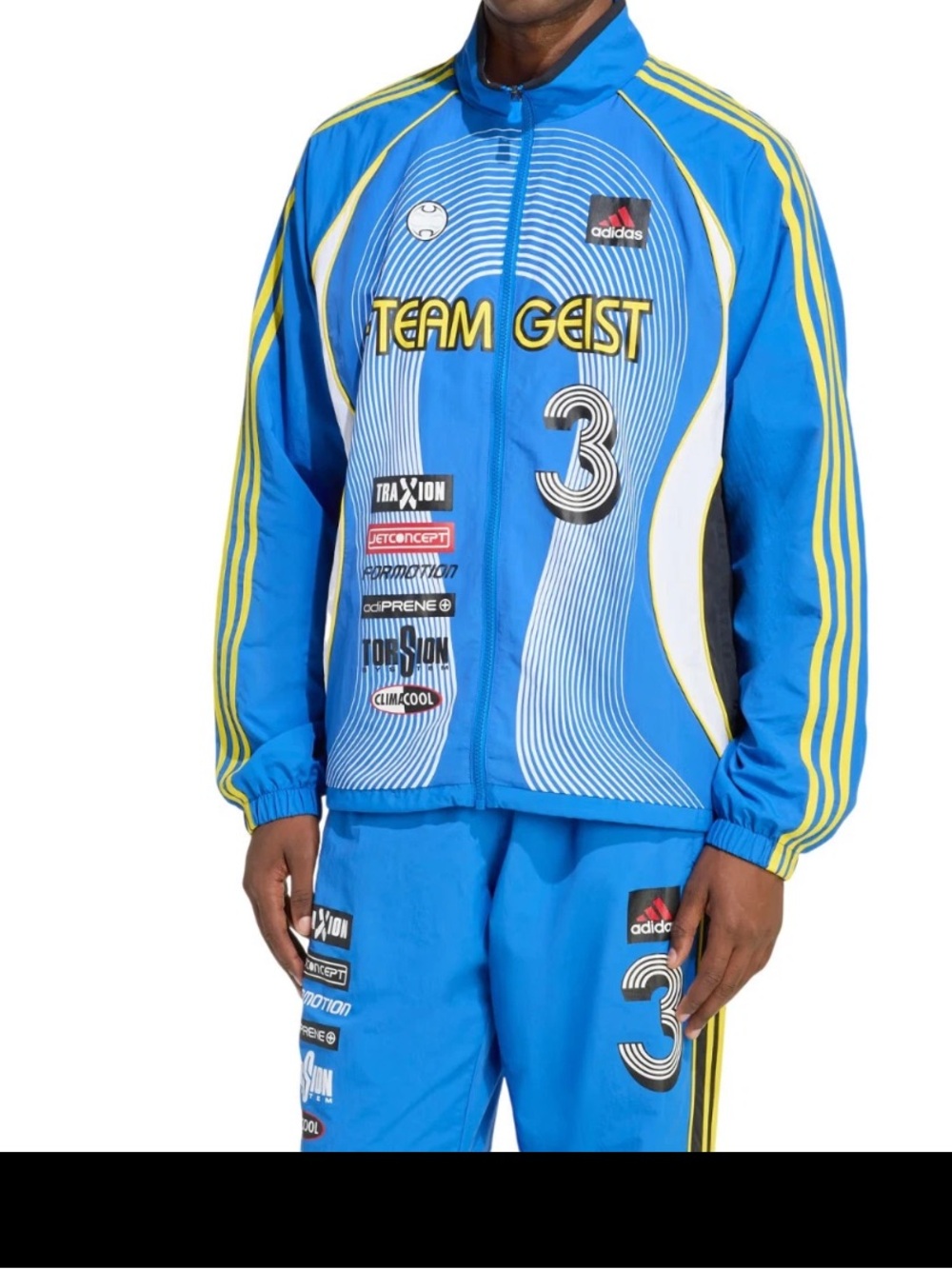 adidas Originals Blue Teamgeist GFX Moto Track Jacket Men’s Medium NEW